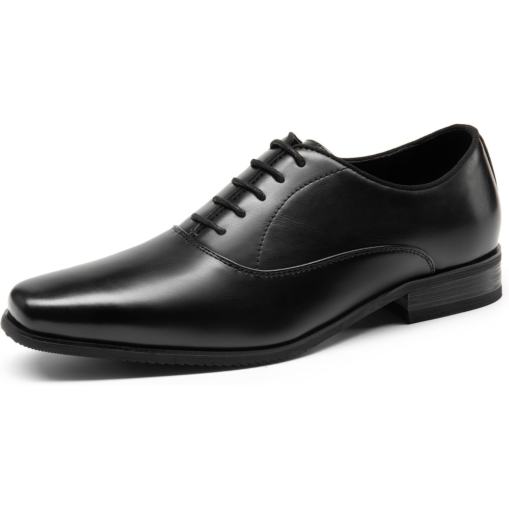 image:imageBruno Marc Mens PlainToe Lace Up Dress Oxfords Mens Oxfords Wesley Lace Up Soft PlainToe Classic Dress Shoes Ideal for Office Weddings Gifting AllDay ComfortBlack