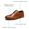 Bruno Marc Men’s Cap-Toe Formal Dress Shoes | Brogue Dress Padded Comfort Non-Slip Stable Sole Regular/Wide Fit, Ideal for Offices, Weddings, Parties & Daily Wear(Brown-wingtip)