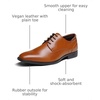 Bruno Marc Men’s Classic Dress Oxfords | Vegan Leather Oxfords, Soft Foam Insole, Rubber Outsole, for Business, Weddings, Formal Events, Elegant Gift Box Packaging(Brown)