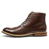 Bruno Marc Men’s Dress Derby Boots | Lace-Up & Side Zipper Closure,Latex Padded Insole, Flexible Rubber Outsole for Business Casual Occasions(Dark Brown)