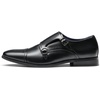 Bruno Marc Men’s Dress Shoes Monk Strap Slip on Loafers | Cap Toe Double Stacked Heel Wedding Prom Graduation Office Church(2/Black)