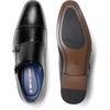 Bruno Marc Men’s Dress Shoes Monk Strap Slip on Loafers | Cap Toe Double Stacked Heel Wedding Prom Graduation Office Church(Black)