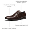 Bruno Marc Men’s Dress Shoes Monk Strap Slip on Loafers | Cap Toe Double Stacked Heel Wedding Prom Graduation Office Church(Brown)