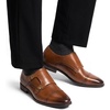 Bruno Marc Men’s Dress Shoes Monk Strap Slip on Loafers | Cap Toe Double Stacked Heel Wedding Prom Graduation Office Church(Camel)