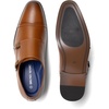 Bruno Marc Men’s Dress Shoes Monk Strap Slip on Loafers | Cap Toe Double Stacked Heel Wedding Prom Graduation Office Church(Camel)