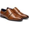 Bruno Marc Men’s Dress Shoes Monk Strap Slip on Loafers | Cap Toe Double Stacked Heel Wedding Prom Graduation Office Church(Camel)