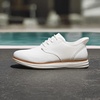 Bruno Marc Men’s KnitFlex Craft Mesh Oxfords Sneakers | Breathable Woven Knit Upper, Wear-Resistant Rubber Sole, Thick EVA Insole, Chunky Sole for Office & Casual Daily Wear(White-hands Free)