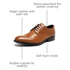 Bruno Marc Men’s Oxford Dress Shoes | Vegan Leather Oxfords, Soft PU Insole, Rubber Outsole, for Business, Weddings, Formal Events, Gift Box Packaging for Gifting(Brown)