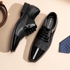 Bruno Marc Men’s Patent Tuxedo Dress Formal Oxfords | Classic Lace-up Formal Oxfords Patent Vegan Leather Shoes Ultimate Comfort Lightweight and Flexible(Black-pat)