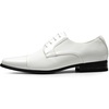 Bruno Marc Men’s Patent Tuxedo Dress Formal Oxfords | Classic Lace-up Formal Oxfords Patent Vegan Leather Shoes Ultimate Comfort Lightweight and Flexible(White-pat)