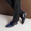 Bruno Marc Men’s Tuxedo Loafers Slip-on Dress Shoes | Shiny Patent Velvet Wedding Party Prom Banquet Graduation Suit Formal Office(Blue)