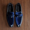 Bruno Marc Men’s Tuxedo Loafers Slip-on Dress Shoes | Shiny Patent Velvet Wedding Party Prom Banquet Graduation Suit Formal Office(Blue)