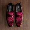 Bruno Marc Men’s Tuxedo Loafers Slip-on Dress Shoes | Shiny Patent Velvet Wedding Party Prom Banquet Graduation Suit Formal Office(Burgundy)