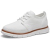 Bruno Marc Boy’s Mesh Dress Sneakers Oxfords | Breathable Knitted Upper, Thick MD Midsole, Non-Slip Rubber Outsole, Brogue Shoes for Boys Daily & Formal Occasions(White)