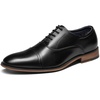 Bruno Marc Men’s Cap-Toe Formal Dress Shoes | Brogue Dress Padded Comfort Non-Slip Stable Sole Regular/Wide Fit, Ideal for Offices, Weddings, Parties & Daily Wear(Black)