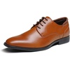 Bruno Marc Men’s Classic Dress Oxfords | Vegan Leather Oxfords, Soft Foam Insole, Rubber Outsole, for Business, Weddings, Formal Events, Elegant Gift Box Packaging(Brown)