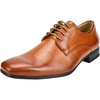 Bruno Marc Men’s Classic Modern Formal Oxfords Lace Up Leather Lined Dress Shoes(Brown)