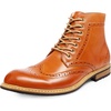 Bruno Marc Men’s Dress Derby Boots | Lace-Up & Side Zipper Closure,Latex Padded Insole, Flexible Rubber Outsole for Business Casual Occasions(Brown)
