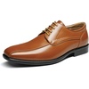Bruno Marc Men’s Dress Formal Classic Lace-up Oxfords | Breathable Leather Lining, Cushioned Insole, Anti-slip Outsole, Ideal for Wedding, Business, Work & Formal Occasions(Brown)