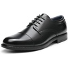 Bruno Marc Men’s Dress Oxford Classic Cap Toe Shoes | Classic Cap Toe Oxfords, Lace-Up, for Weddings, Office, Daily Commutes, Nights Out, All-Day Comfort(Black)