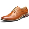 Bruno Marc Men’s Dress Shoes | Smooth PU Upper,Breathable Lining,Sweat-Wicking Latex Insole for Office & Daily Occasions(Wingtip Brown)