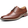 Bruno Marc Men’s Dress Shoes | Smooth PU Upper,Breathable Lining,Sweat-Wicking Latex Insole for Office & Daily Occasions(Wingtip Dark Brown)