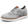 Bruno Marc Men’s KnitFlex Craft Mesh Oxfords Sneakers | Breathable Woven Knit Upper, Wear-Resistant Rubber Sole, Thick EVA Insole, Chunky Sole for Office & Casual Daily Wear(8-grey)
