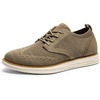 Bruno Marc Men’s KnitFlex Craft Mesh Oxfords Sneakers | Breathable Woven Knit Upper, Wear-Resistant Rubber Sole, Thick EVA Insole, Chunky Sole for Office & Casual Daily Wear(6-khaki)