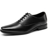 Bruno Marc Men’s Plain-Toe Lace Up Dress Oxfords | Men’s Oxfords Wesley Lace Up Soft Plain-Toe Classic Dress Shoes Ideal for Office, Weddings, Gifting, All-Day Comfort(Black)