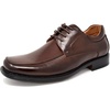 Bruno Marc Men’s Square Toe Classic Business Dress Shoes | Soft Lining, Latex Cushioned Footbed CLASSIC Square-Toe Design Flexible and Comfort oxfords(Dark Brown)