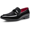 Bruno Marc Men’s Tuxedo Loafers Slip-on Dress Shoes | Shiny Patent Velvet Wedding Party Prom Banquet Graduation Suit Formal Office(Black-velvet)