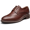 Bruno Marc Women’s Formal Wingtip Brogue Oxfords | Business Formal Wingtip Brogue Oxfords, PU Upper, 5mm Latex Insole, EVA Sole, for Work Meetings, Commutes, Daily Wear(Brown)