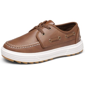 Bruno Marc Boys Boat Shoes Loafers Casual Dress Shoes | School Slip on Classic Moccasin Toe Cushioned Comfort Easy Slip-On with Elastic Laces Casual School Daily Wear(Brown)
