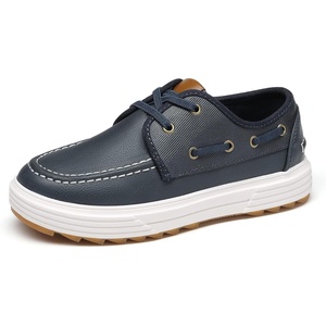 Bruno Marc Boys Boat Shoes Loafers Casual Dress Shoes | School Slip on Classic Moccasin Toe Cushioned Comfort Easy Slip-On with Elastic Laces Casual School Daily Wear(Blue)