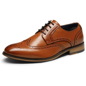 Bruno Marc Men’s Cap-Toe Formal Dress Shoes | Brogue Dress Padded Comfort Non-Slip Stable Sole Regular/Wide Fit, Ideal for Offices, Weddings, Parties & Daily Wear(Brown-wingtip)
