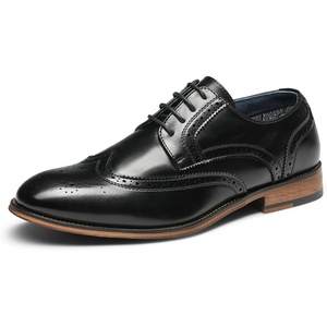 Bruno Marc Men’s Cap-Toe Formal Dress Shoes | Brogue Dress Padded Comfort Non-Slip Stable Sole Regular/Wide Fit, Ideal for Offices, Weddings, Parties & Daily Wear(Black-wingtip)