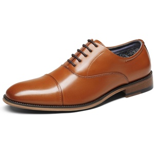 Bruno Marc Men’s Cap-Toe Formal Dress Shoes | Brogue Dress Padded Comfort Non-Slip Stable Sole Regular/Wide Fit, Ideal for Offices, Weddings, Parties & Daily Wear(Brown)