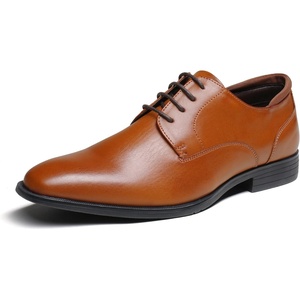 Bruno Marc Men’s Classic Dress Oxfords | Vegan Leather Oxfords, Soft Foam Insole, Rubber Outsole, for Business, Weddings, Formal Events, Elegant Gift Box Packaging(Brown)