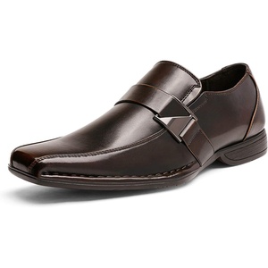 Bruno Marc Men’s Classic Slip-on Dress Loafers Shoes | Classic Square Toe Formal Business Office Wedding Party Church Prom Graduation(Dark Brown)