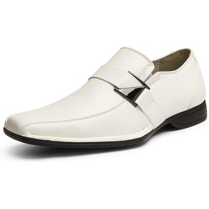 Bruno Marc Men’s Classic Slip-on Dress Loafers Shoes | Classic Square Toe Formal Business Office Wedding Party Church Prom Graduation(White)