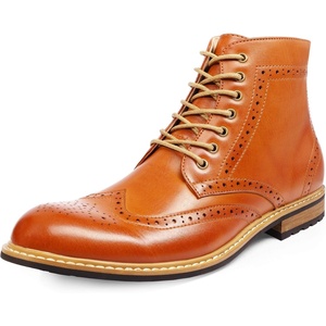 Bruno Marc Men’s Dress Derby Boots | Lace-Up & Side Zipper Closure,Latex Padded Insole, Flexible Rubber Outsole for Business Casual Occasions(Brown)