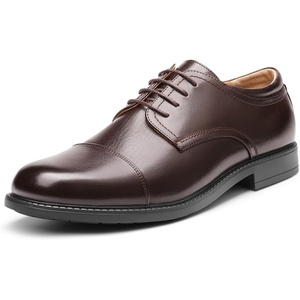 Bruno Marc Men’s Dress Oxford Classic Cap Toe Shoes | Classic Cap Toe Oxfords, Lace-Up, for Weddings, Office, Daily Commutes, Nights Out, All-Day Comfort(Dark Brown)