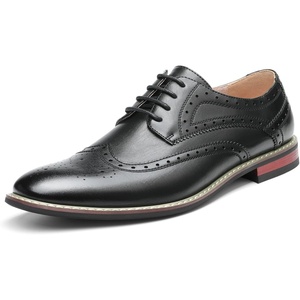 Bruno Marc Men’s Dress Shoes | Smooth PU Upper,Breathable Lining,Sweat-Wicking Latex Insole for Office & Daily Occasions(Wingtip Black)