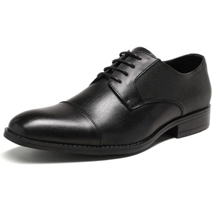 Bruno Marc Men’s Oxford Dress Shoes | Vegan Leather Oxfords, Soft PU Insole, Rubber Outsole, for Business, Weddings, Formal Events, Gift Box Packaging for Gifting(Black)