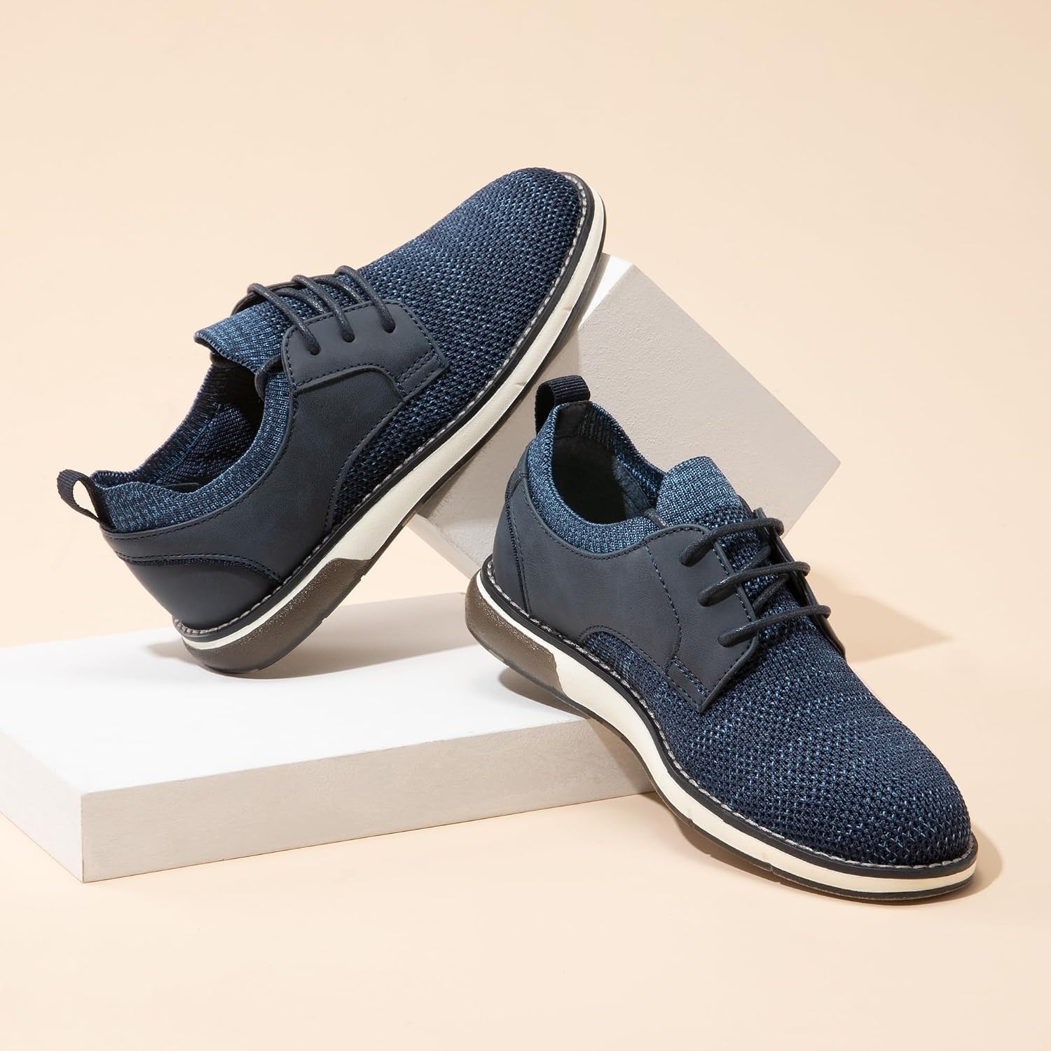 image:imageBruno Marc Boys Mesh Casual Dress Oxford Uniform Shoes Boys Breathable Uniform Shoes Slipon design pull tabs ideal for school activities or church servicesNavy