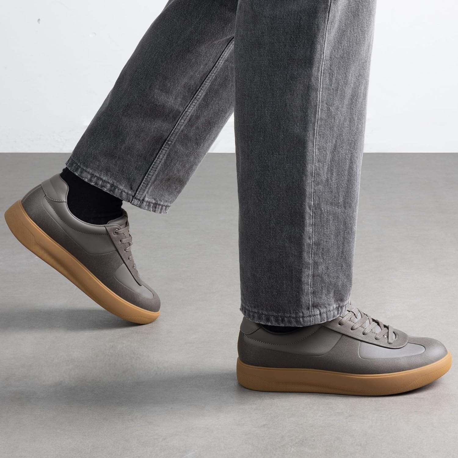 image:imageBruno Marc Mens Dress Sneakers Business Casual Shoes for Men Lace Up SlipResistant Fashion SneakersDark Grey