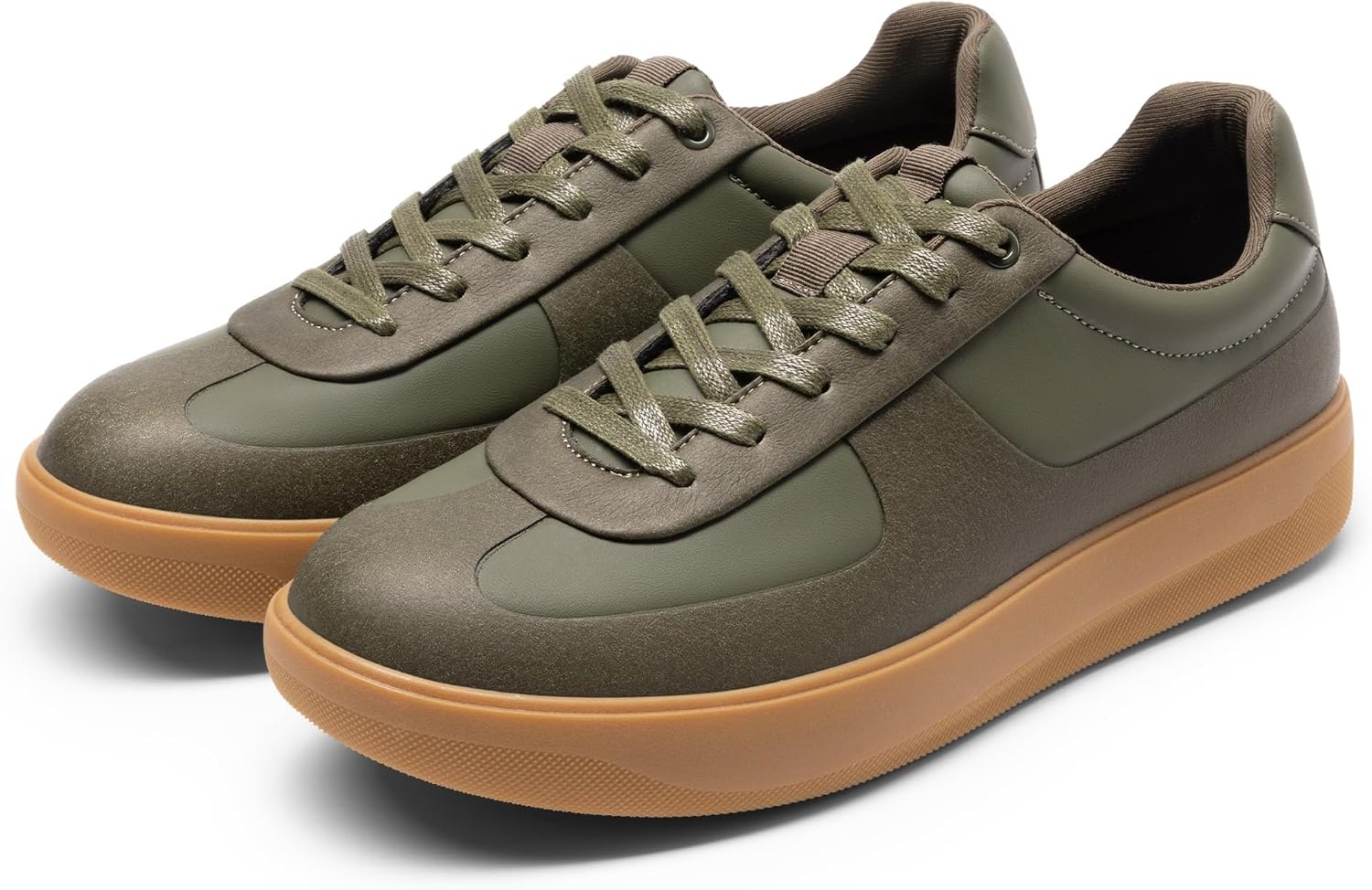 image:imageBruno Marc Mens Dress Sneakers Business Casual Shoes for Men Lace Up SlipResistant Fashion SneakersOlive