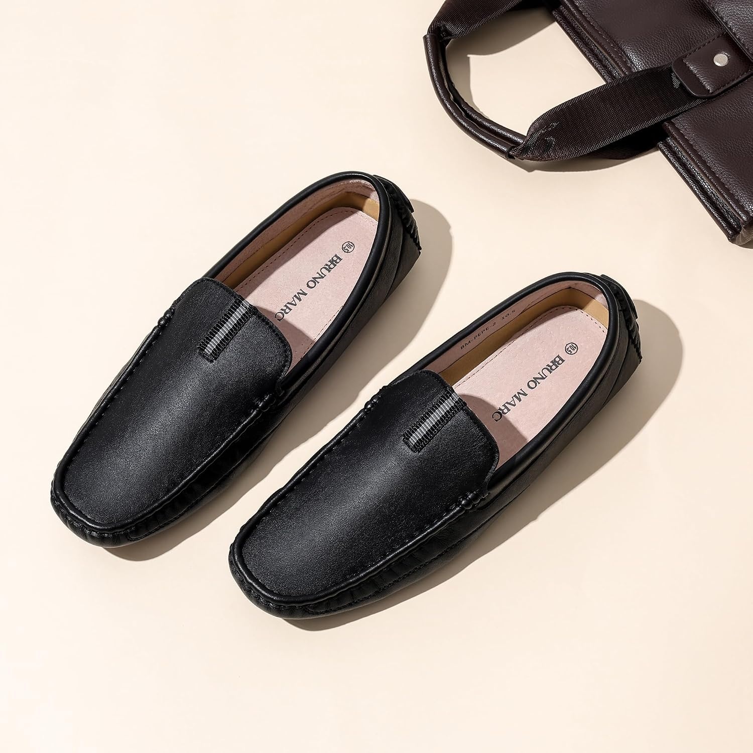 image:imageBruno Marc Mens Driving Moccasins Slip on Loafers Shoes Soft Flexible Lightweight Daily Office Weekend Travel Journey OutdoorBlack