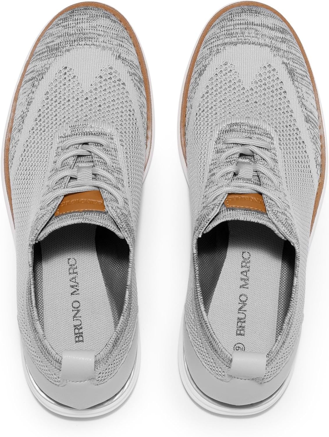 image:imageBruno Marc Mens Grand02 KnitFlex Lightweight Walking Shoes LaceUp Oxfords Lightweight Casual Walking Shoes versatile enough to wear with both casual and dress pantsGrey