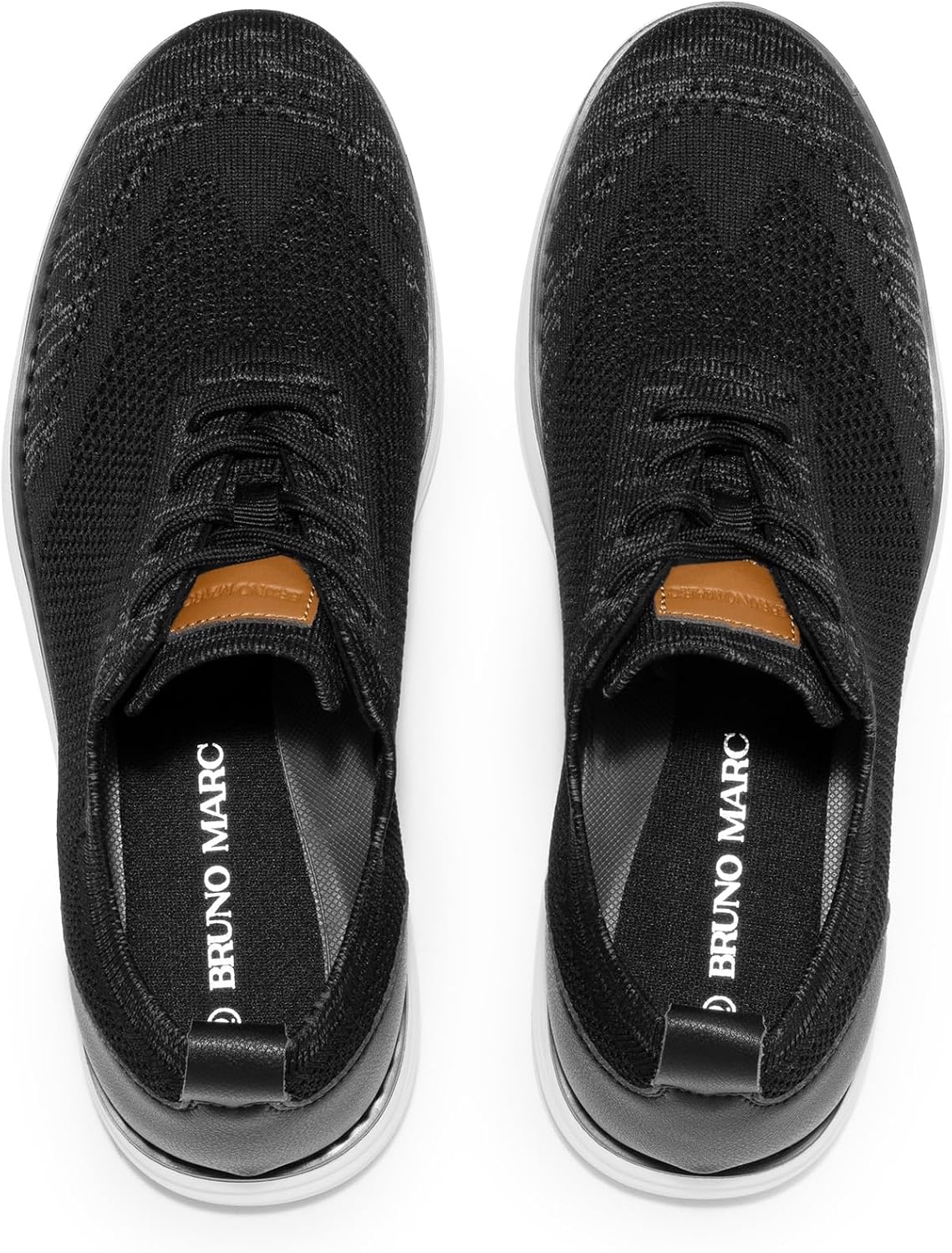 image:imageBruno Marc Mens Grand02 KnitFlex Lightweight Walking Shoes LaceUp Oxfords Lightweight Casual Walking Shoes versatile enough to wear with both casual and dress pantsBlackGrey